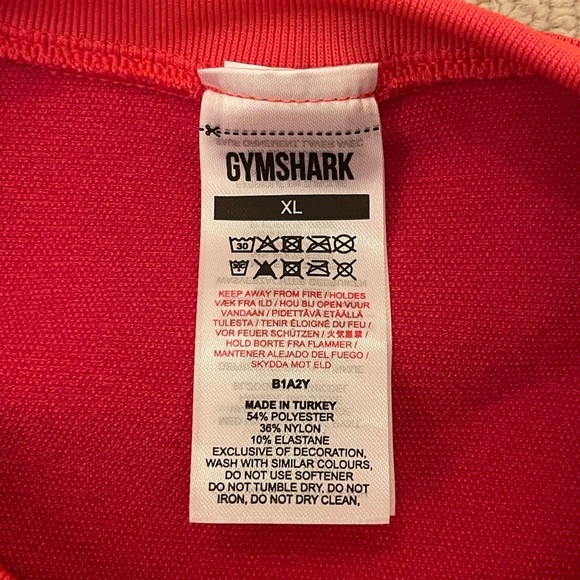 Gymshark red cropped long sleeve back cinch athletic top women’s size XL - Picture 4 of 5